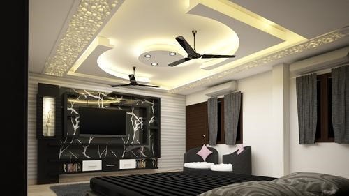 Luxury LED panels POP ceiling design for bedrooms