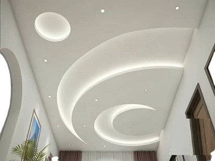 Semi-circular POP false ceiling pattern