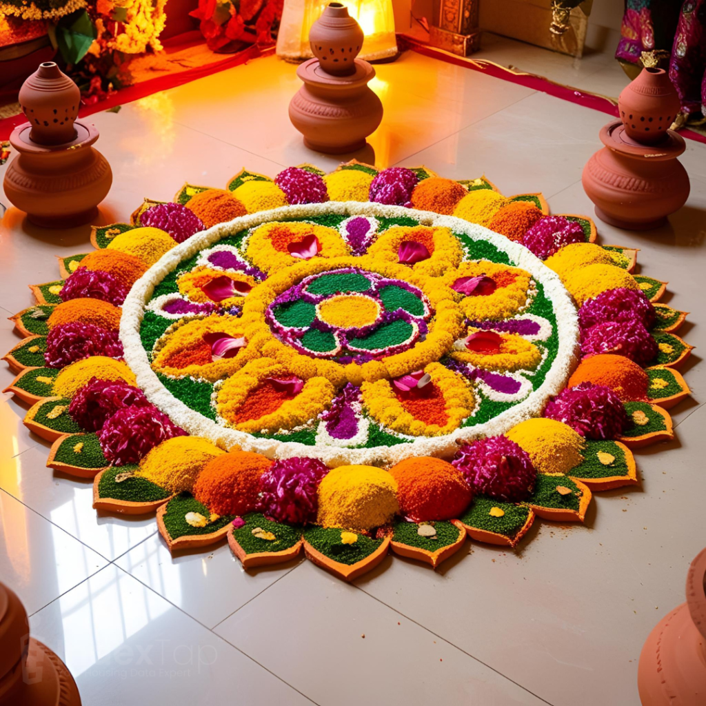 Floral Rangoli Designs