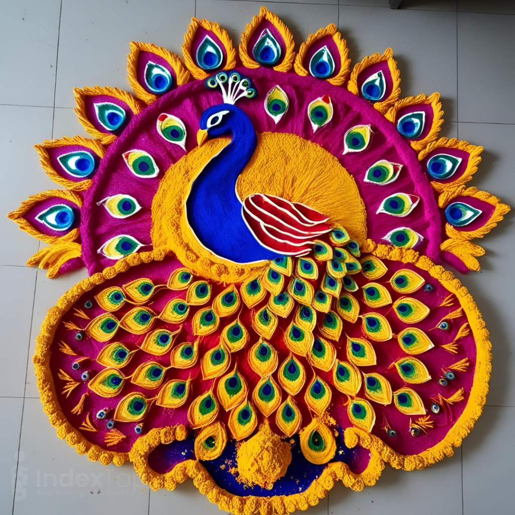 Peacock Rangoli Design