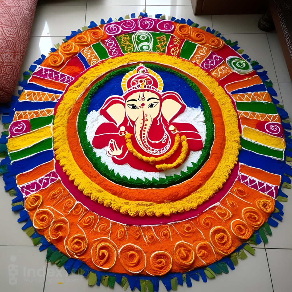 Simple Ganpati Rangoli Designs