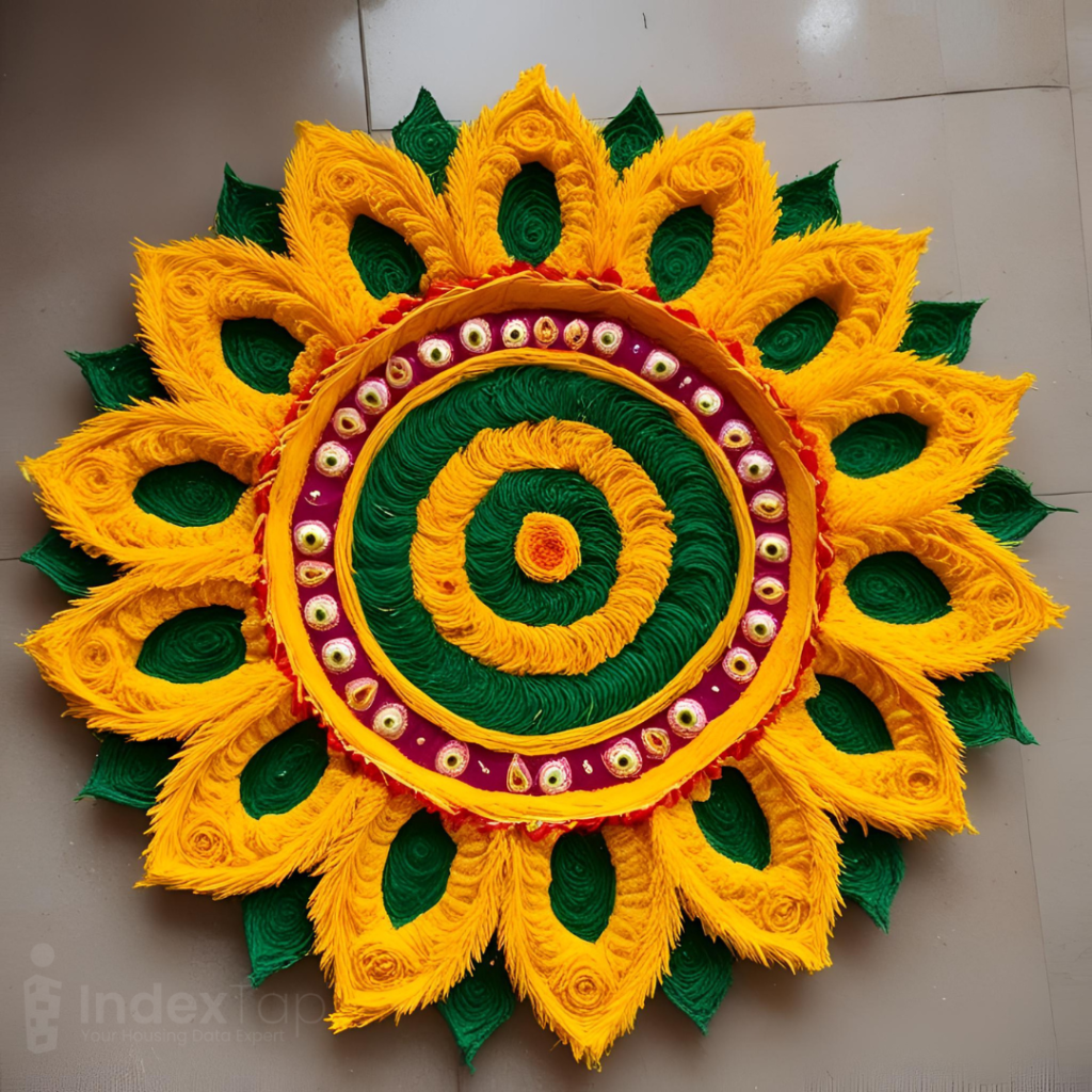 Sunflower Rangoli Designs