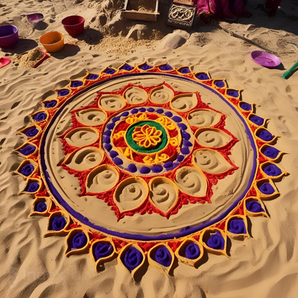 sand rangoli design